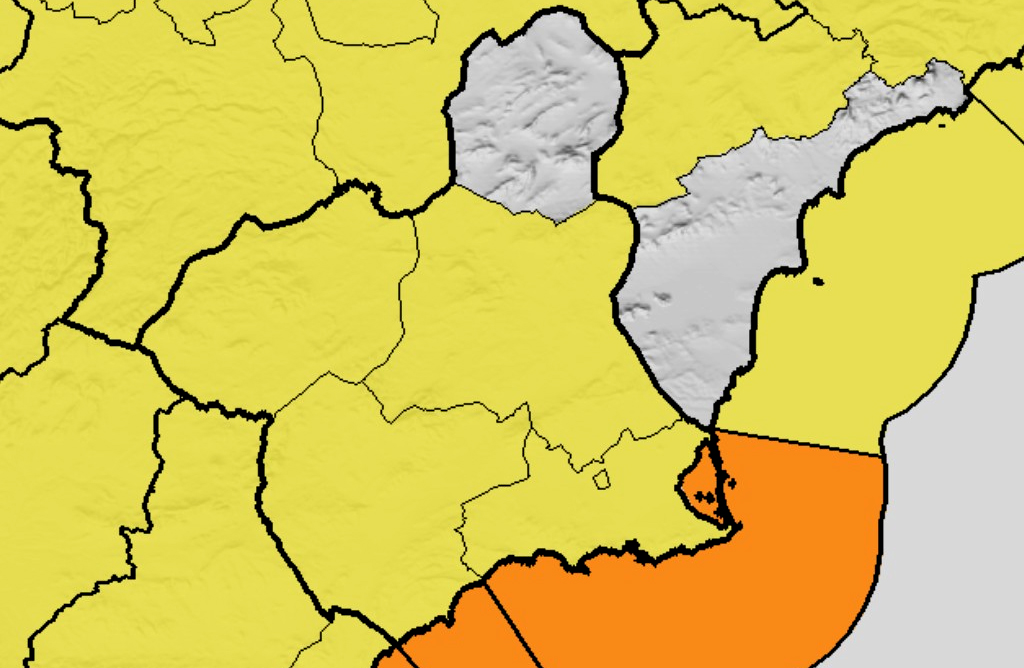 El Valle del Guadalent�n est� hoy alerta amarilla por vientos de hasta 70 km/hora